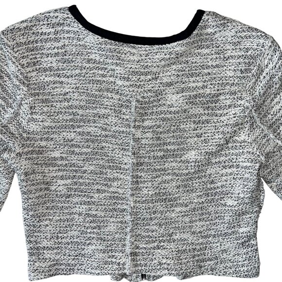 Metaphor Womens XS Tweed Knit Crop Jacket With Zipper Front & Black Trim Accents - Picture 7 of 11